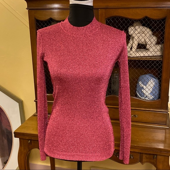 Dodo Bar Or New Fuschia Xenia Ribbed Crew Metallic Sweater. - Picture 4 of 14